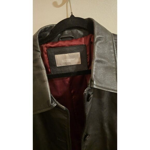 Croft & Borrow Leather Jacket Womens Size XL Black Button Down Front Fall Jacket - Picture 3 of 9